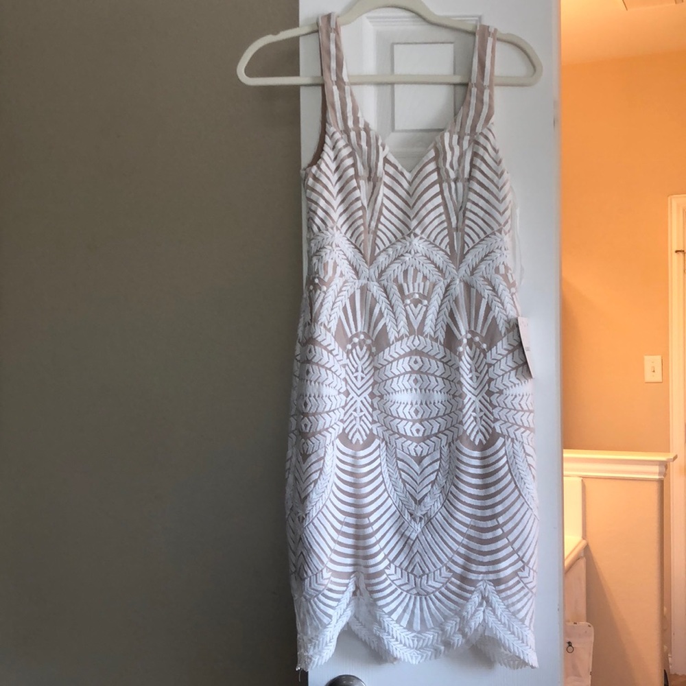 Hello Molly white dress with nude lining